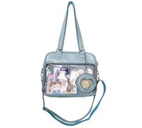 Bolso Ita Bandolera Kawaii Bolsos Con Bolso De Hombro JK Kawaii Con Inserto De Pins De Anime Exhibidor (azul)