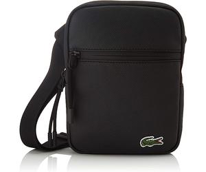 BOLSO LACOSTE FLAT CROSSOVER NEGRO