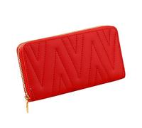 Bolso largo de teléfono para mujer de color sólido con gran capacidad, cartera de mano 2023, cartera multifuncional de primavera de moda, cartera larga de cuero real, RD1., Talla única