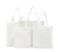 Bolso Lona Mujer Bolso de mano gran capacidad for compras, bolso hombro reutilizable for uso diario, 10/20 piezas(50PCS White,35x40cm)