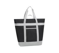Bolso más frío, bolsa de almuerzo de viaje, bolso de refrigerador de aislamiento suave, forro a prueba de fugas, manijas acolchadas, negro/azul claro, para viajar en la playa de picnic al aire libre.