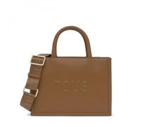 Bolso mediano con cierre de cremallera y doble asa.