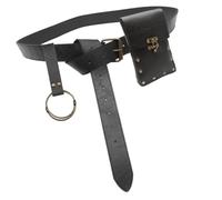 Bolso medieval de piel sintética para cinturón retro renacentista, portátil, monedero, monedero, monedero, monedero, para LARP, Halloween, cosplay, bolso de cuero medieval, Black Belt Bag, talla única