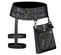 Bolso Medieval de tamaño Vintage - Bolso de de plátano - Accesorios Steampunk Medieval, Soporte para teléfono móvil, Correa Ajustable, Negro, Ver descripción, Ver descripción