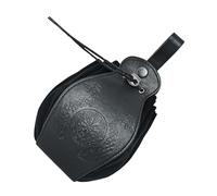 Bolso medieval para hombre y mujer, de piel sintética y lona, para disfraz de vikingo LARP, Negro , Einheitsgröße, Modelo B - Tótem vikingo