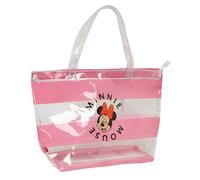 Safta Bolso Shopping MINNIE MOUSE BEACH – Cómodo, resistente 54x17x35 cm Rosa/transparente