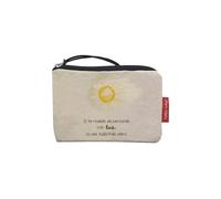 Bolso Monedero/Billetero/Tarjetero. Exterior: Algodón 100%. con Cremallera y Forro Interior. Incluye sobre Kraft de Regalo. Mod: SI TE RODEAS. Color: Crudo/Negro. 14x10 cm.