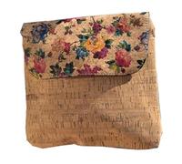 Bolso Mujer De Corcho Ecológico Natural Bolso para Móvil Bandolera Cartera Portamovil Telefono Bolsito Vegano Producto Natural Estampado Flores Fino
