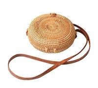 Bolso Mujer Moda Tendencias Bolsos De Paja Tote Mujer Mujer Pequeño Bolso De Playa Redondo En Paja Trenzado con Bandolera, Bolsos De Hombro Hobos