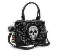 Bolso Mujer Tachuelas - Bolso Bandolera Punk Gótico Negro - Calaveras Mexicanas -Bolso Estilo Motero -Bolso Mujer Rock (Tote-negro)
