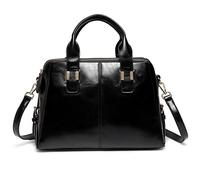 Bolso Mujer, VASCHY Bolso Universidad Mujer Bolso Bandolera Mujer Bolso de Hombro de Cuero Vegano Bolso de Asa con Tres Compartimentos y Correa Desmontable para Salir Compras Fiesta Trabajo, Negro-11L