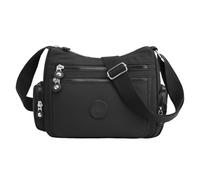 Bolso multifuncional para mujer, bolso con múltiples compartimentos, bolso de ocio, bolso casual con varios bolsillos, nailon de gran capacidad, hombro ajustable, Negro, ver