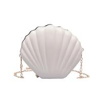 Bolso Nacar Bolsos de hombro moda for mujer, bolso concha, cadena, bonitos bolsos lentejuelas, pequeño, monedero for teléfono, cruzados con cremallera for(White)