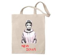 Bolso Nuevas Divas Marylin, Audrey y Frida - Tote Bag Bolsa Bandolera Reutilizable - 100% Algodon Ecologico (37 x 41, Audrey)