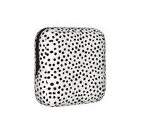 Bolso Organizador para compresas sanitarias con Estampado Animal de Puntos Blancos y Negros y diseño de dálmata, con Cremallera y Monedero.