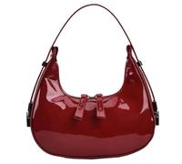 Bolso para albóndigas Elegante Brillante Media Luna Bolsillos Con Correa Ajustable Moda Vegana Cuero PU Pequeño Bolso de Hombro Monedero Con Cremallera Media Luna Bolso Bandolera Pequeños Bandoleras,