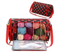 Bolso para guardar, bolso tote de lana rosa brillante - Bolso bandolera de lana con patrón para los amantes del tejido y los principiantes 'crochet