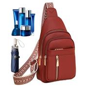 Bolso para mujer - Bolsa de viaje de piel sintética - Banana de | Elegante bolsa multicompartimento para pasear, ocio, compras, saPecho ligero para salidas, vacaciones, diario, Red, Se