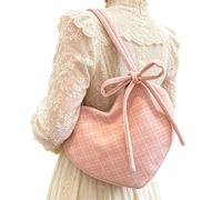 Bolso Para Mujer - Con Forma De Corazón Adorable Y Espacioso Vintage | Bolso Hombro Asa Moño,Para Diario, Festivales Musicales, Viajes, Cumpleaños, Finde, Estudiantes