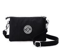 Bolso para mujer, de la marca Tiny Chou, con 3 compartimentos y correa para el hombro, color Negro, talla S
