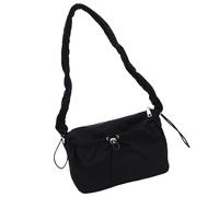 Bolso para mujer, estilo coreano, axila, plisado, hombro, cordón, axila, compras, para todos los días, estilo coreano, axila, nubes, hombros plisados, Black, One Size