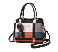Bolso para mujer, piel sintética, con cremallera, bolso hobo duradero y minimalista | Bolso a cuadros con correa ajustable para mujer, bolso hobo para viajes, hotel, dormitorio o