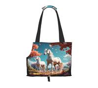 Bolso para perro con diseño de semental blanco bajo el árbol de durazno, bolsa para mascotas, bolsa para perros pequeños, gatos y cachorros