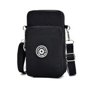 Bolso para teléfono móvil, bolso impermeable con cremallera, ligero de tela Oxford, mini bolsa para teléfono móvil, mejor para guardar dinero, Negro , Siehe Beschreibung