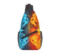 Bolso Pecho Arte De Fuego Contra Hielo Bolso Cruzado De Pecho Estilo Comodidad Mochila Cruzada, Para Viajes, Ciclismo, Uso Diario, Correr