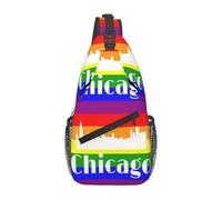 Bolso Pecho Bandera Arcoíris Del Orgullo Lgbt De Chicago Bolso Bandolera Mujeres Hombres Mochila De Moda, Para Libre, Colegio, Montañismo