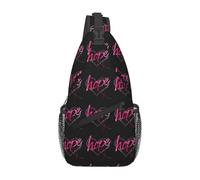Bolso Pecho Cinta De La Esperanza Para La Concientización Sobre El Cáncer De Mama Sling Bolsa Hombres Mujeres Mochila Cruzada, Para Uso Diario, Libre, Correr, Viajes