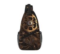 Bolso Pecho Engranajes Steampunk Geniales Sling Bolsa Hombres Comodidad Mochila De Moda, Para Ciclismo, Deportes, Viajes, Correr