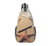 Bolso Pecho Hermosa Estrella De Mar En 3D Sobre La Arena De La Playa Bolso Bandolera Hombres Unisex Cintura Riñonera, Para Deportes, Uso Diario, Viajes