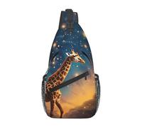 Bolso Pecho Impresiones De Jirafa Persiguiendo Estrellas Bolso Del Bolso Ligera Con Correa Convertible Mochila De Moda, Para Uso Diario, Viajes, Correr, Libre