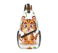 Bolso Pecho Lindo patrón de tigre animal Poliéster Mochila Cruzada Duradero Bandolera para Tactica Deportes Hombre