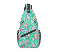 Bolso Pecho Patrón De Caballito De Mar Colorido Bolso Bandolera Mujeres Gran Capacidad Mochila De Moda, Para Libre, Deportes, Colegio