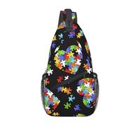 Bolso Pecho Piezas Del Rompecabezas De Concienciación Sobre El Autismo Corazón Bolso Bandolera Con Correa Convertible Pequeño Bandoleras Cruzada, Para Colegio, Libre, Negocio