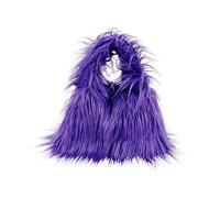 Bolso Peluche Bolsos de hombro piel sintética a la moda for mujer, bolsos felpa, bolso lujo, invierno y cálido Para Mujer(Purple)