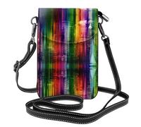 Bolso pequeño con estampado de atardecer en la playa para teléfono celular, bolso cruzado, diseño de cuero para uso diario, viajes y compras, Rainbow City, Talla única