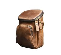 Bolso Pequeño De Cuero Genuino para Hombre, Bolso De Hombro, Bolso De Cuero para Teléfono En La Cintura, Marrón, Bolso De Cuero Tiene Múltiples Bolsillos Verticales, (Brown)