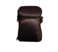 Bolso Pequeño De Cuero Genuino para Hombre, Bolso De Hombro, Bolso De Cuero para Teléfono En La Cintura, Marrón, Bolso De Cuero Tiene Múltiples Bolsillos Verticales, (Coffee Color)