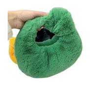 Bolso pequeño de media luna for mujer, lujoso y cálido bolso mano felpa for, moderno con asa corta peluda(Green)