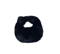 Bolso pequeño de media luna for mujer, lujoso y cálido bolso mano felpa for, moderno con asa corta peluda(Black)