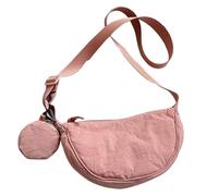 Bolso pequeño de nailon en forma de media luna, bolso tipo con forma de