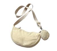 Bolso pequeño de nailon en forma de media luna, bolso tipo con forma de