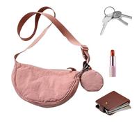 Bolso pequeño de nailon en forma de media luna, bolso tipo con forma de