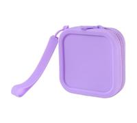 Bolso pequeño de silicona cuadrado para monedas, bolsa de almacenamiento pequeña para estudiantes y mujeres, escuela, oficina, viajes y uso al aire libre, bolsa cuadrada para auriculares, Purple