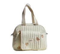 Bolso pequeño funcional para con múltiples bolsillos y atractivo bolso de maternidad con patrón de oso, adecuado para varias salidas, pañales pequeños