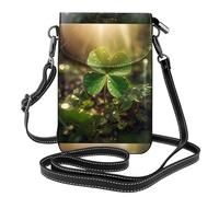 Bolso pequeño para teléfono celular, 19,3 x 12,4 cm, estampado WHJSHOP Clover in the Sun, moderno, práctico, multifuncional, funda cruzada de cuero con solapa para mujer