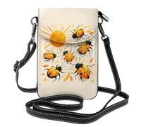 Bolso pequeño para teléfono celular de 19,3 x 12,4 cm, estampado de WHJSHOP Bugs in the Sun, moderno, práctico, multifuncional, funda cruzada de cuero con solapa para mujer